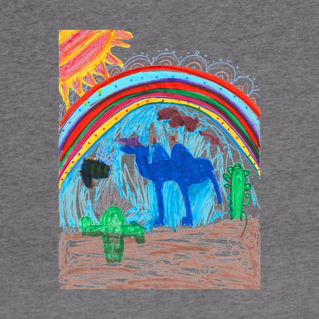 Camel Art with Rainbows - Homeschool Art Class 2021/22 Artist Collab T-Shirt by Steph Calvert Art